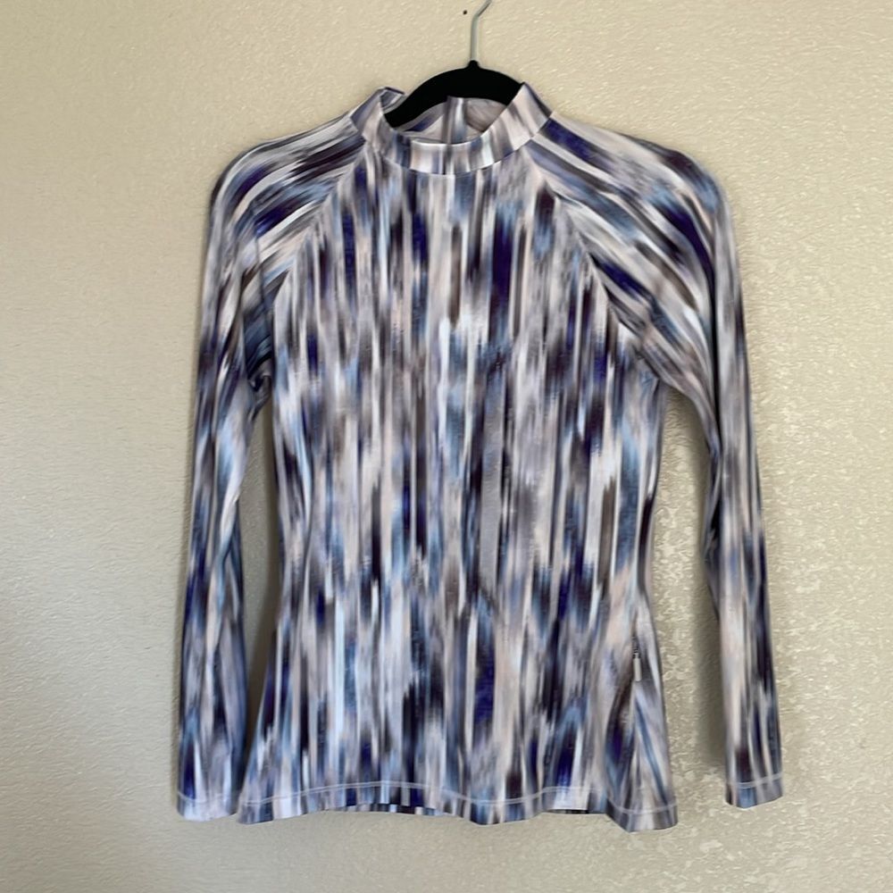 Athleta North Point Rashguard in Grey Abstract NWOT